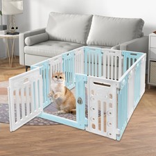 Home Multi-panel Pet Fence Expandable Dog Playpen With Safety Door Lock