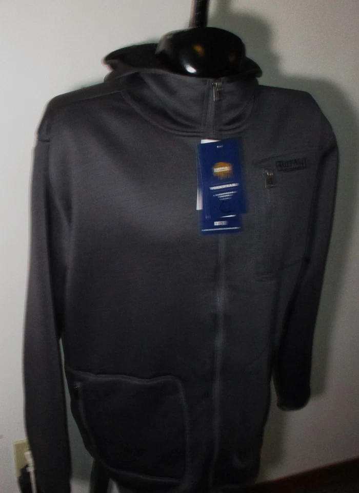 BUFFALO David Bitton Gray Full Zip Sherpa Lined Hooded Work Jacket Size L NWT - Image 3 of 4