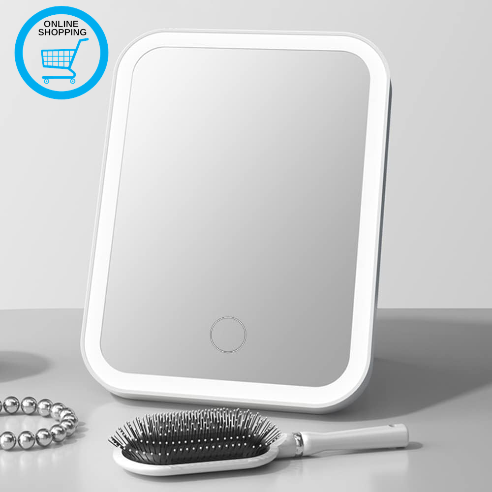Makeup Mirror with Light - 3 Modes Tabletop Mirror with Swivel Touch Dimming for