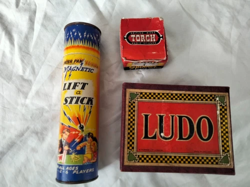 Vintage Games  Peter Pan Magnetic Mikado Lift A Stick , Magic Spinner, Ludo