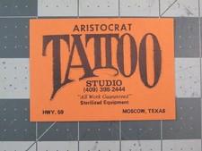 vtg Tattoo business card - Aristocrat Tattoo Studio Moscow TX