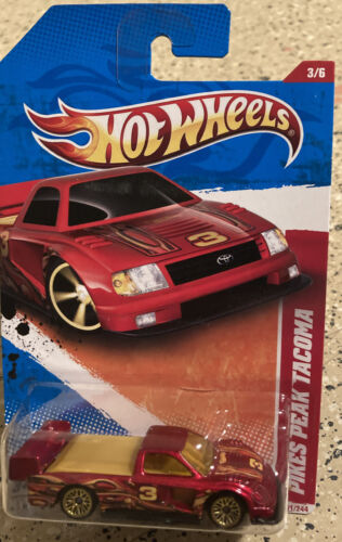 2011 Hot Wheels Thrill Racers Volcano Pikes Peak Tacoma Red w/GoldWSP #3/6