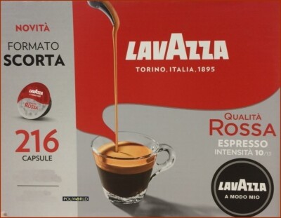 216 coffee LAVAZZA A MODO MIO espresso pods QUALITA' ROSSA int. 10 crema e gusto