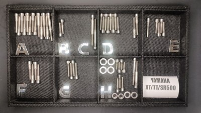 Yamaha XT500 TT500 Polished Stainless Steel Engine Bolt Set!