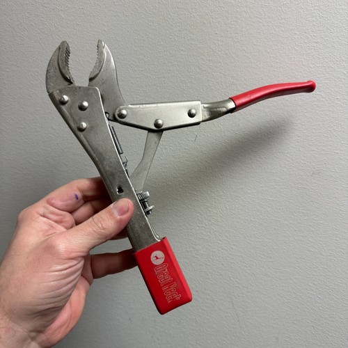 Vintage GREAT NECK #50003 GREAT GRIP 9 1/2" Locking Pliers w/ Red Handle - Picture 9 of 9