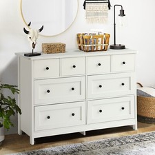 8 Drawer Dresser for Bedroom, Wood Chest of Drawers with Smooth Metal Rail