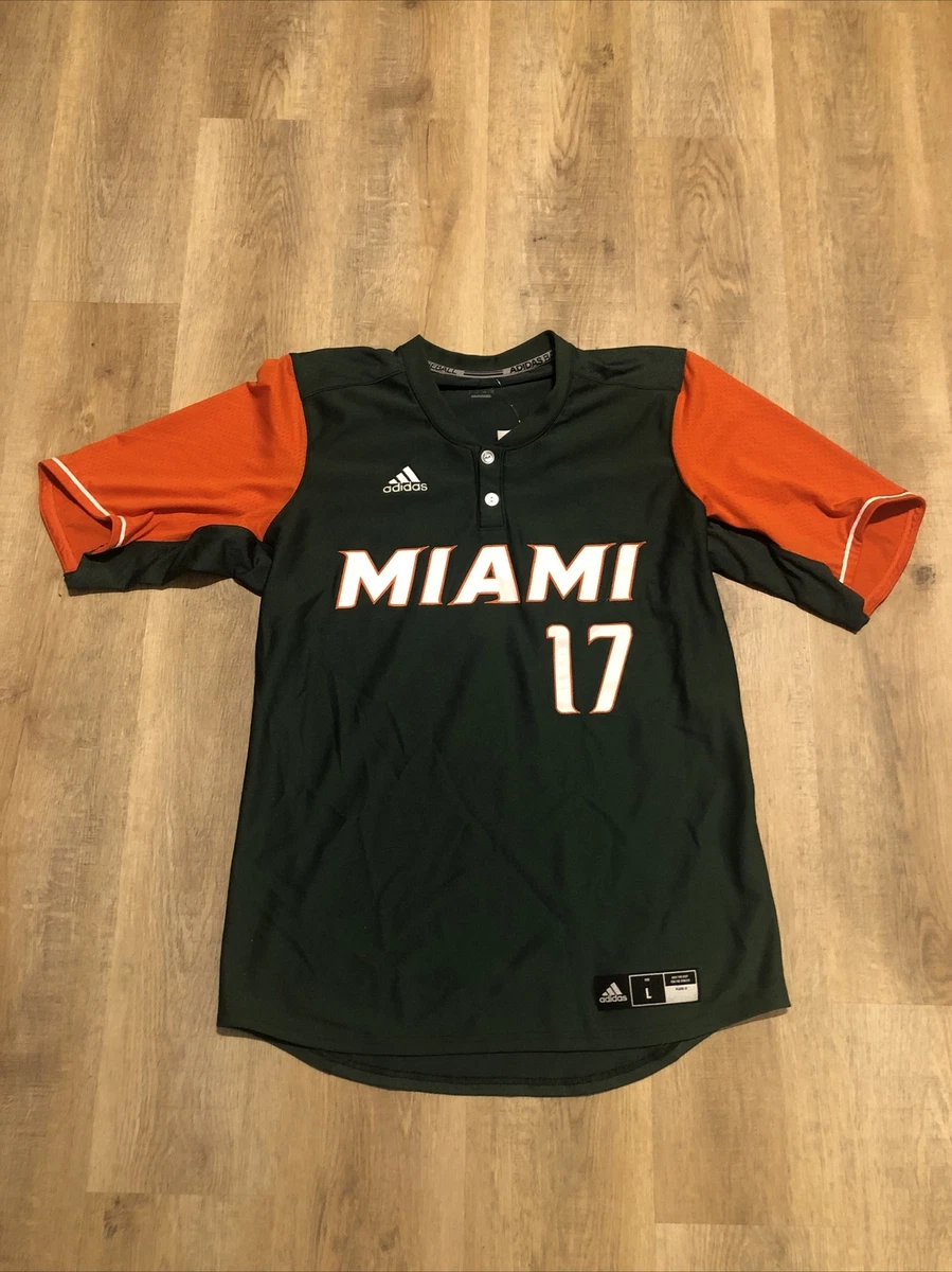 Adidas Men’s Miami Hurricanes Baseball Jersey Sz. Large NEW #17