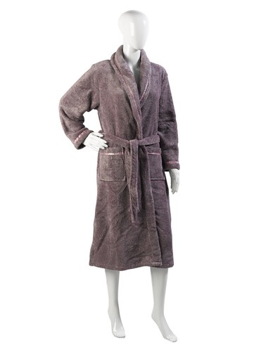 Womens Charcoal Fleck Bathrobe Slenderella Super Soft Fleece Wrap Dressing Gown - Picture 11 of 17