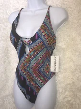 Tinibikini SWIMWEAR Multi Print Bathing Suit  One piece sz S new