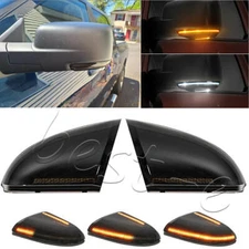 For Dodge Ram 1500 2500 3500 Smoked Dynamic LED Side Mirror Turn Signal Lights