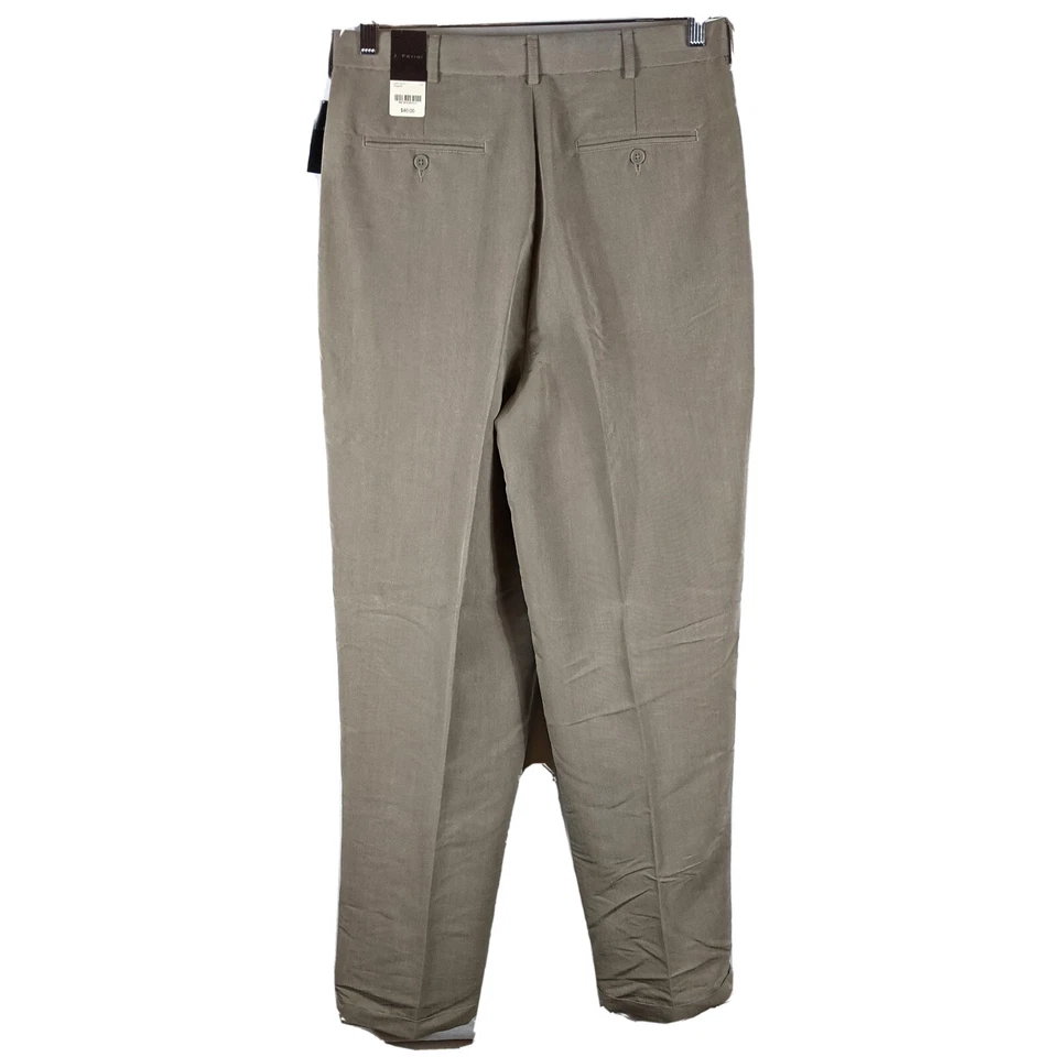 Pantalones de vestir J Ferrar para hombre beige claro fácil cuidado talla 34x34 castaño Foto 3 de 4