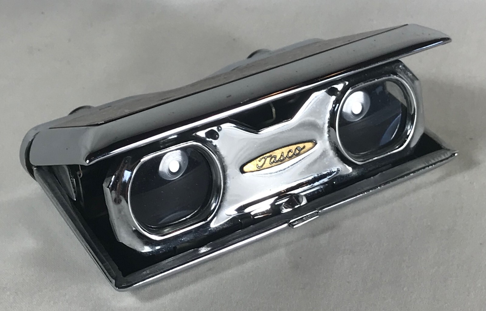 Vintage Tasco Butterfly Folding Pocket Binoculars Opera Glasses Maroon