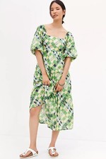 Anthropologie Faithfull Puff-Sleeved Midi Dress Size 4 $229