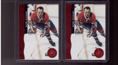 LOT OF 2 HENRI RICHARD 1992-93 PARKHURST HOCKEY DON CHERRY'S PLAYOFF HEROES #D18