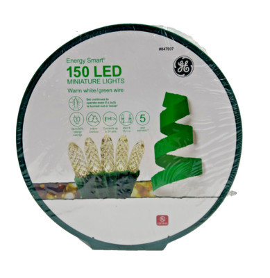 GE Energy Smart 150 Faceted LED 49.6 ft. Warm White MIniature LED String Lights