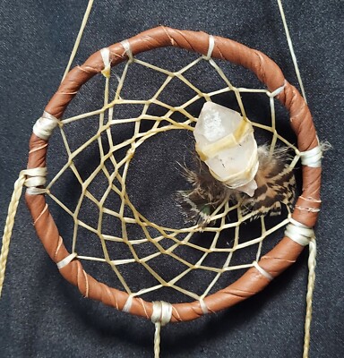 Crystal Dream Catcher Rainbow Prism SIENNA BROWN Leather QUARTZ