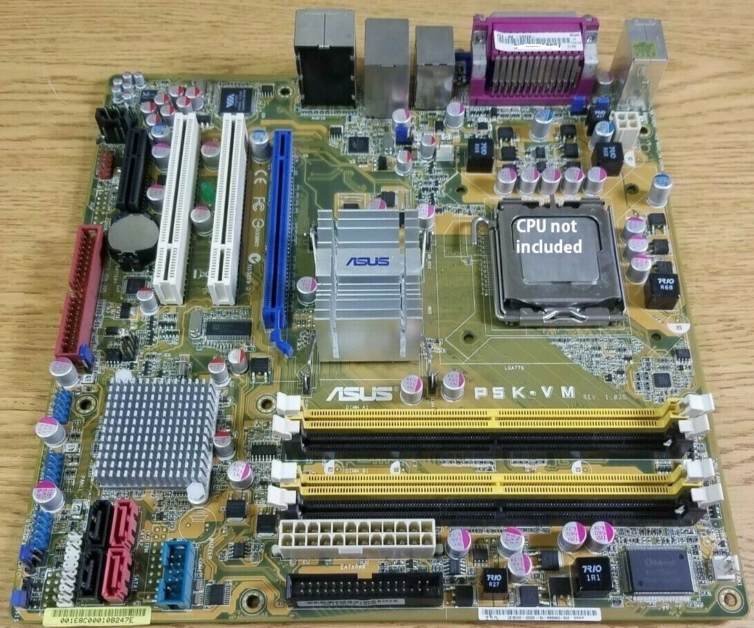 ASUS P5K VM LGA 775 Motherboard with Back I O plate 1394 SPDIF Parallel Port