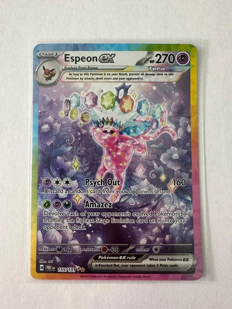 Deal for 2025 POKEMON PRISMATIC EVOLUTIONS SPECIAL ILLUSTRATION RARE 155/131 ESPEON EX