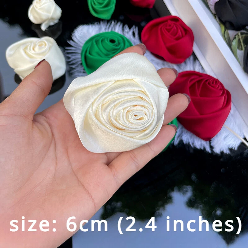 5 piezas Flores de satén 3D Rosa Hecho a mano Artesanía para Disfraz Blazer Chaqueta Decoración Hágalo usted mismo Foto 2 de 4