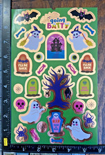 HALLOWEEN, GHOST, BATS, SPIDERS, SKULLS, ONE SHEET BEAUTIFUL STICKERS HALL08