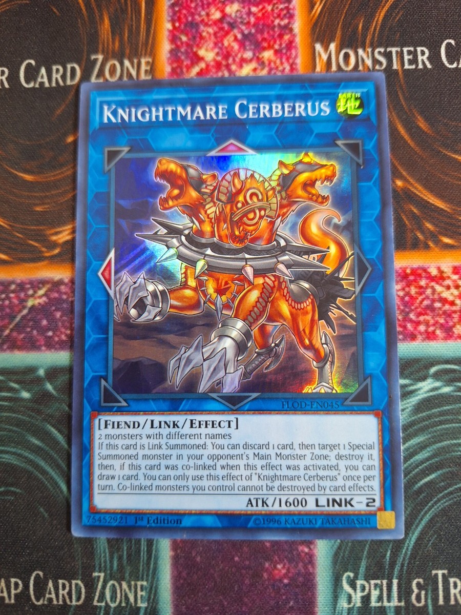 Yu-Gi-Oh! „Knightmare Cerberus“ – Super Rare, Unlimited Edition, Aus Flames Of Destruction