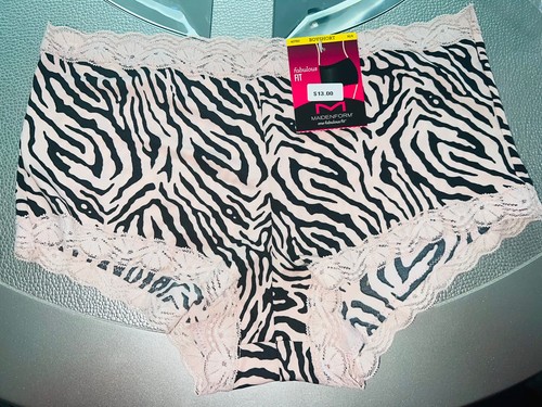 Maidenform Boyshort 3 Pair M/6 One Fab Fit Panties Zebra Muted Rose 40760 NWT - Picture 3 of 11