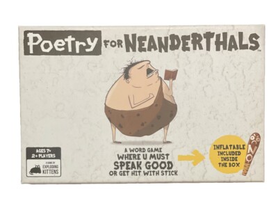 Exploding Kittens Poetry for Neanderthals Word Card Game - Open Box