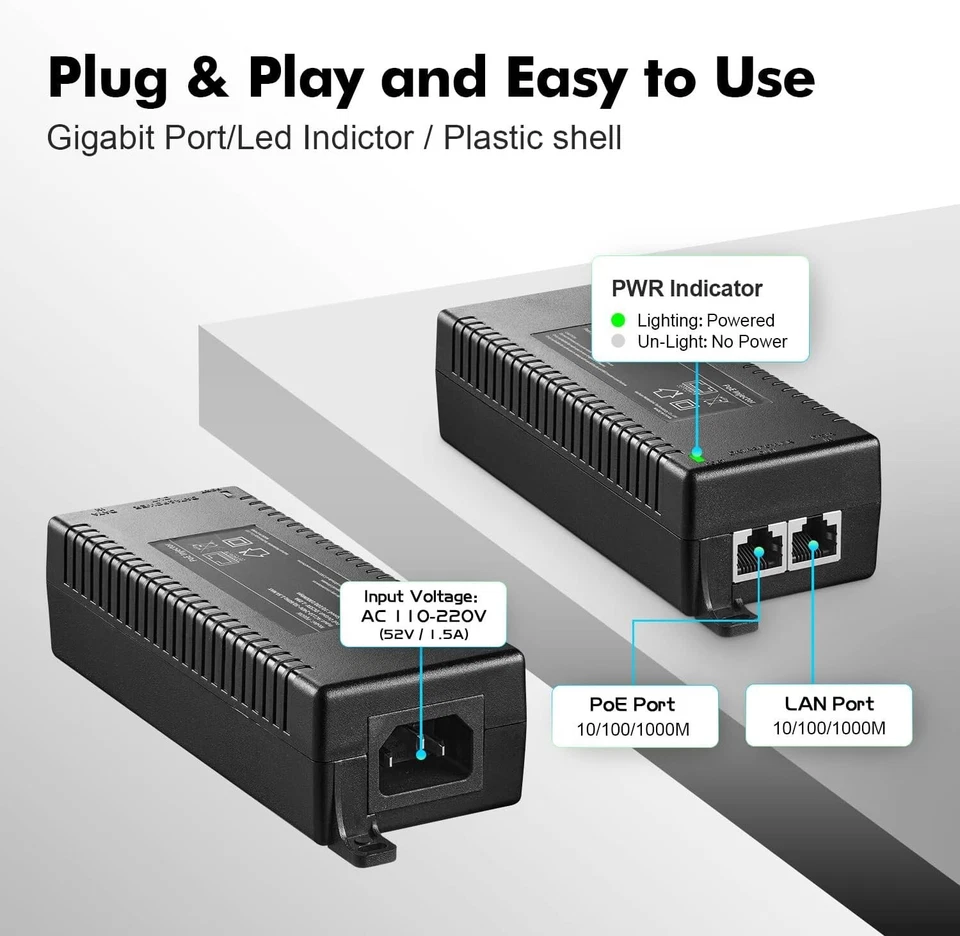 Gigabit PoE Injector 60W - Image 3 of 4