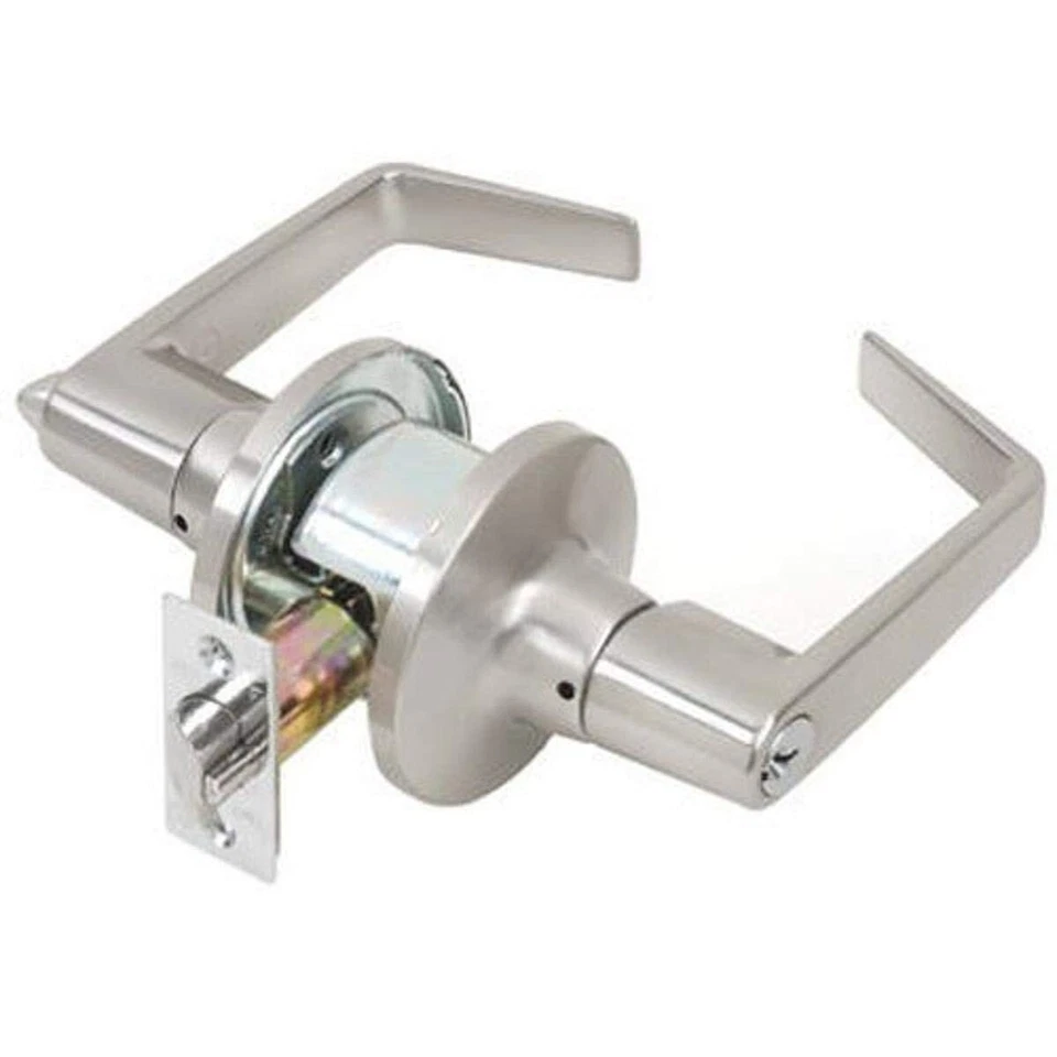 Juego de cerraduras de entrada 2" estilo palanca, resistente ligero, cromo satinado - Tell CL100201 Cortland Foto 2 de 3