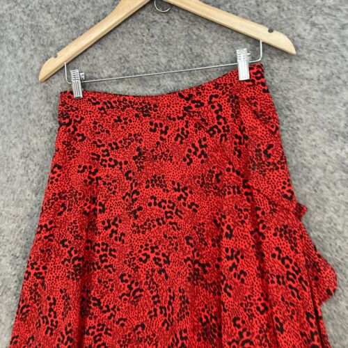 NEW Seed Heritage Womens Skirt Size 8 Red Animal Print A-Line Midi Flare 7110 - Picture 9 of 12