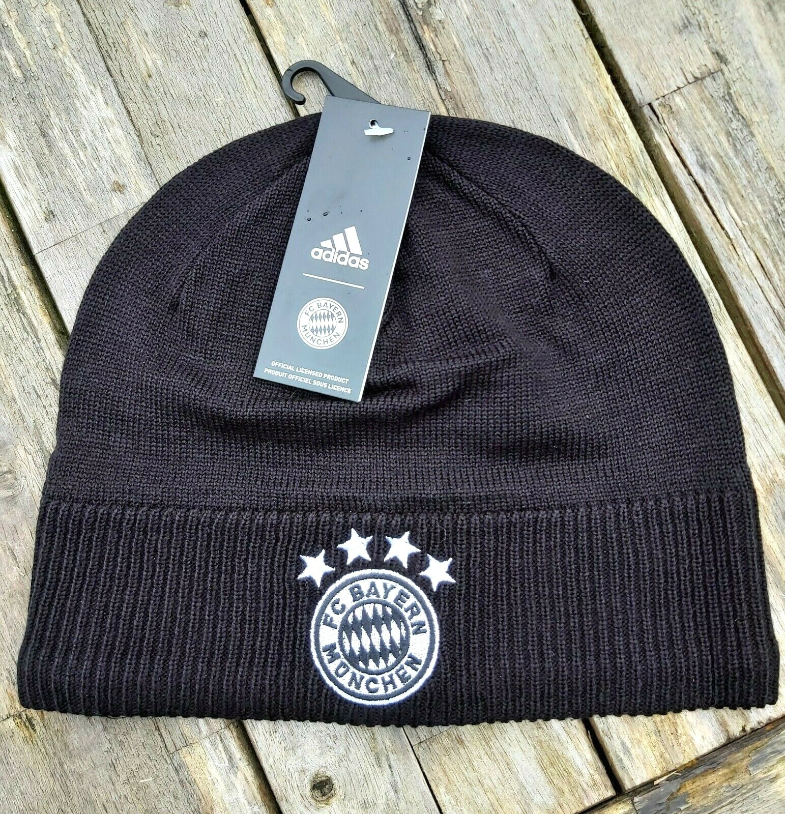 LARGE Official ADIDAS FC BAYERN MUNICH Black BEANIE Hat AEROREADY OSFL FS0193
