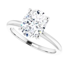 2.00 Carat Moissanite Oval Solitaire Ring in 14k Gold Charles & Colvard