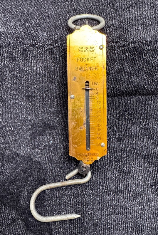 Vintage Pocket Balance Scale Weight Brass Plate