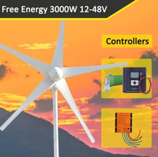 3000W 24V/48V Wind Turbine 5 Blades Wind Generator & Hybrid MPPT Controller