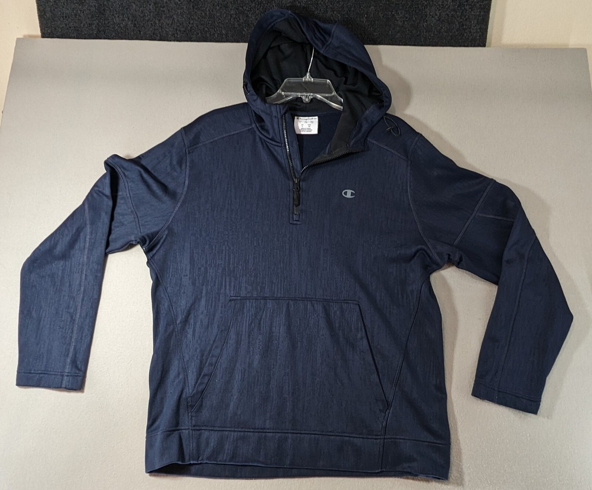 Champion Elite Performance Men's 1/4 Zip Hoodie Polyester Navy