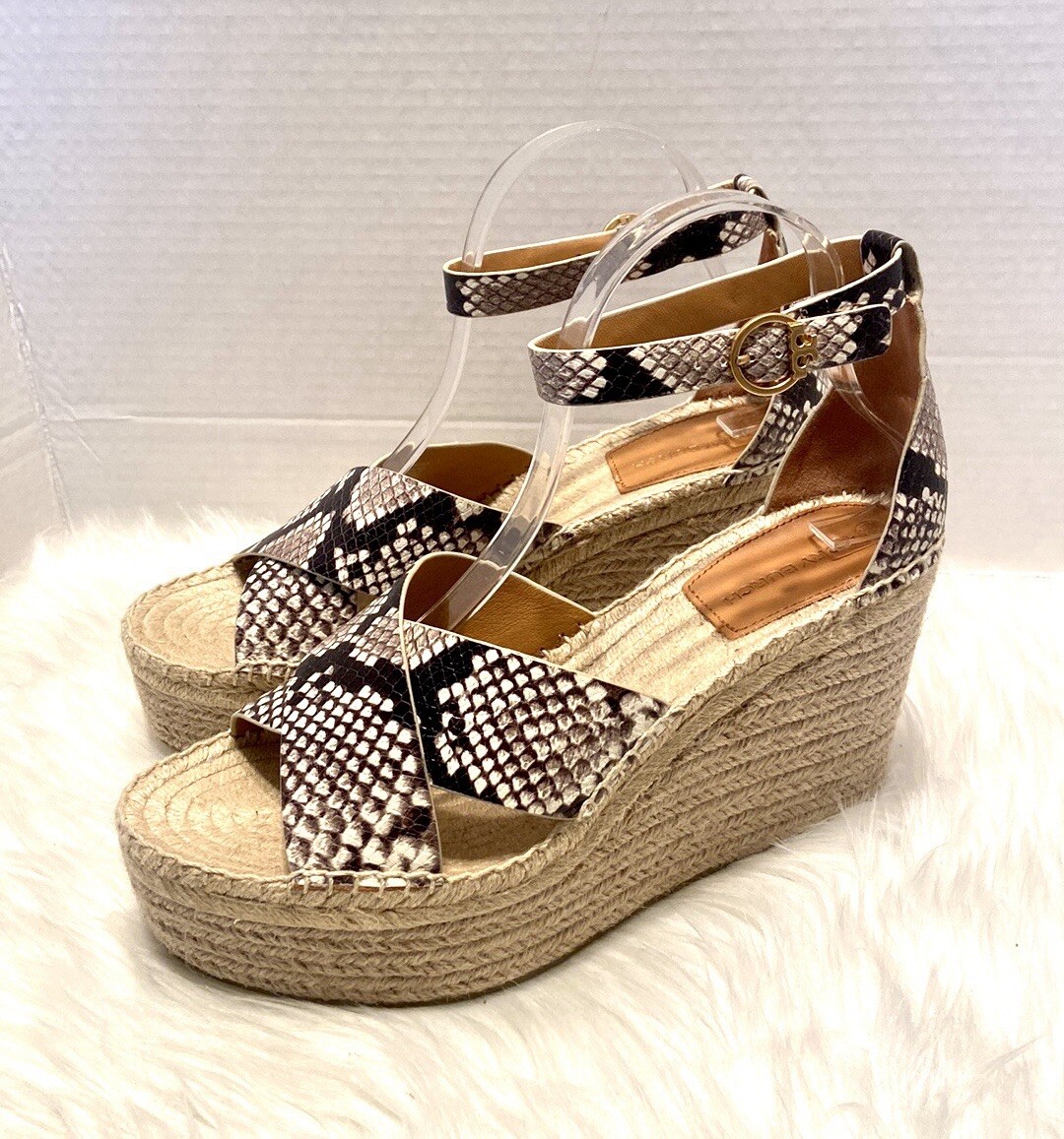 New Tory Burch Selby Snakeskin Embossed Leather Espadrille  display picture 1