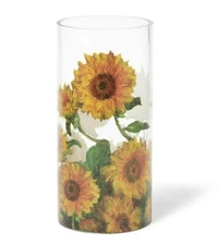 THE METROPOLITAN MUSEUM OF ART, MONET  "SUNFLOWERS" GLASS VASE, 8.5" TALL, NIB