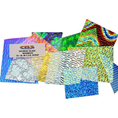 CBS Dichroic Assorted Glass Jewelry Pack Clear 1/2lb.Bag 90 COE