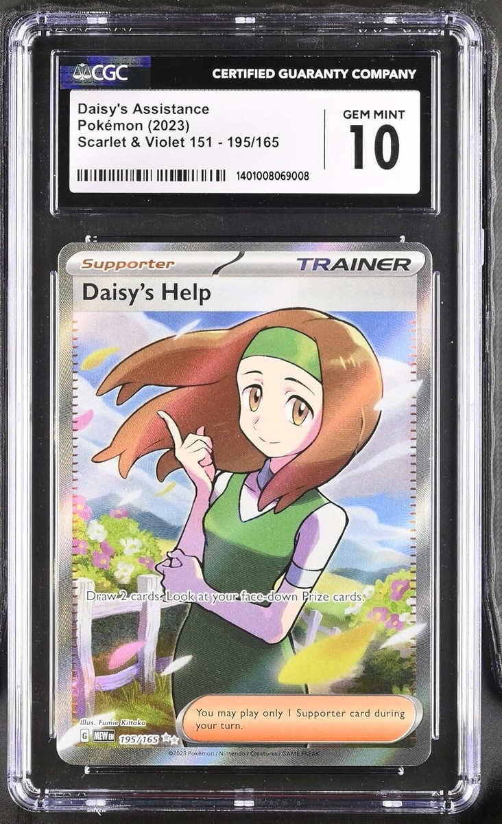 PSA 10 GEM MINT Daisy's Help 195/165 Full Art Pokémon Scarlet
