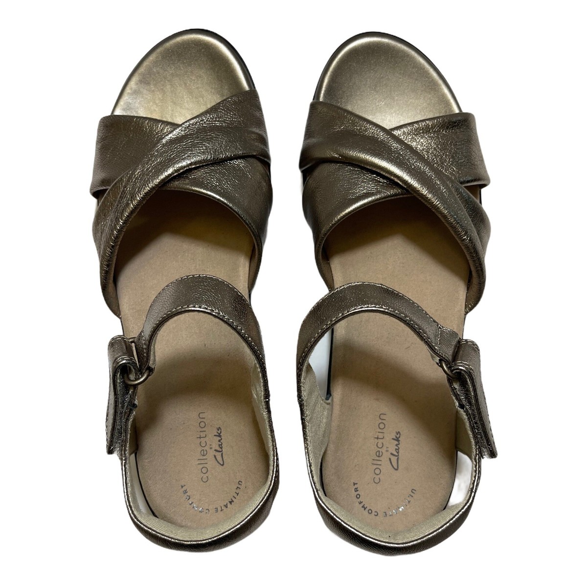 Clarks Women's Loomis Chloe Cross Strap Sandal Size 8M White