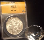 1889-P   MORGAN DOLLAR   *BRIGHT WHITE*  AU-58   VAM-43A  -  TOUGH TO FIND VAM!