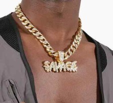 Drip SAVAGE Pendant 13mm 18" 20" 24" Iced Cubic Zirconia Chain Hip Hop Necklace