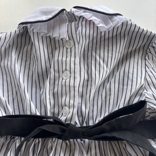 Vintage Sweet Treats Black & White Dress Girl’s 5 Ruffled Collar Embroidered - Picture 7 of 10