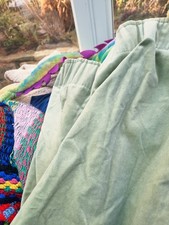 Pr Cotton Velvet Lined Curtains& Door Curtain 42w Each X 80drop