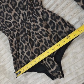 Agent Provocateur Iona Animal Leopard Bodysuit Top M Built-in Corset Bra