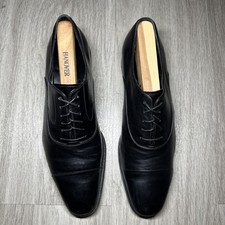 Salvatore Ferragamo Men’s Black Leather Lace Up Oxford Cap Toe US 8 D