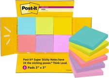 Super Sticky Notes 6 Sticky Notes Pads 3 x 3 in. School Supplies & Oﬃce Supplies
