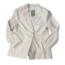 Wedding Cream Cotton Linen Blend Relaxed Blazer NWT Size XL