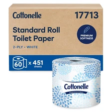 Standard Roll Bulk Toilet Paper (17713), 2-Ply, White (60 Rolls of 451 Sheets, 2