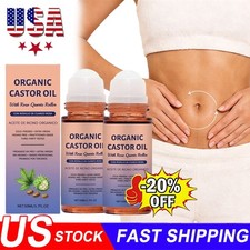 1 5Pcs Organic Golden Castor Oil Roll-On with Rose Quartz for Skin,Hair Wrinkle